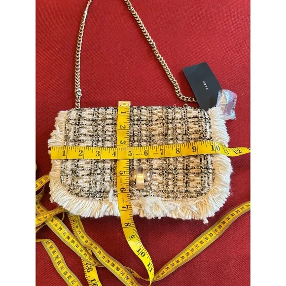 Zara Tweed Fringe Shoulder Bag, NWT - Picture 10 of 12